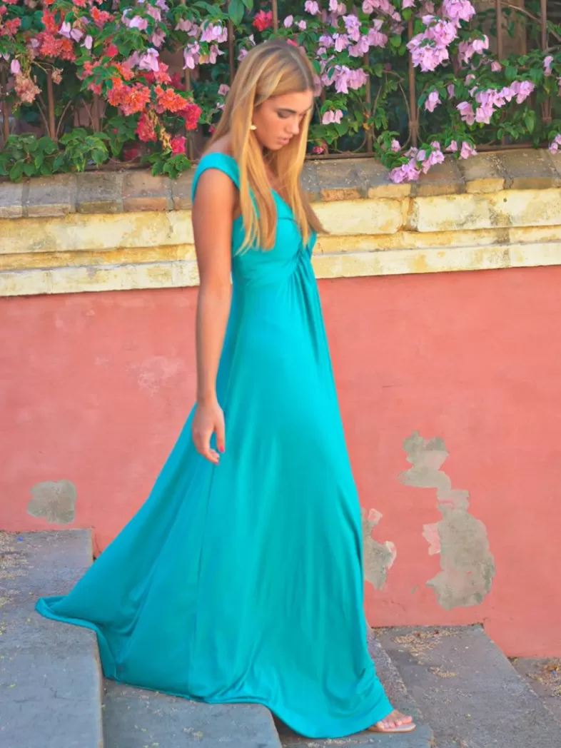 Mariquita Trasquilá Robes De Fin D`études | Robes De Demoiselle D`honneur^ROBE A NOEUDS ADRIANA Aguamarina