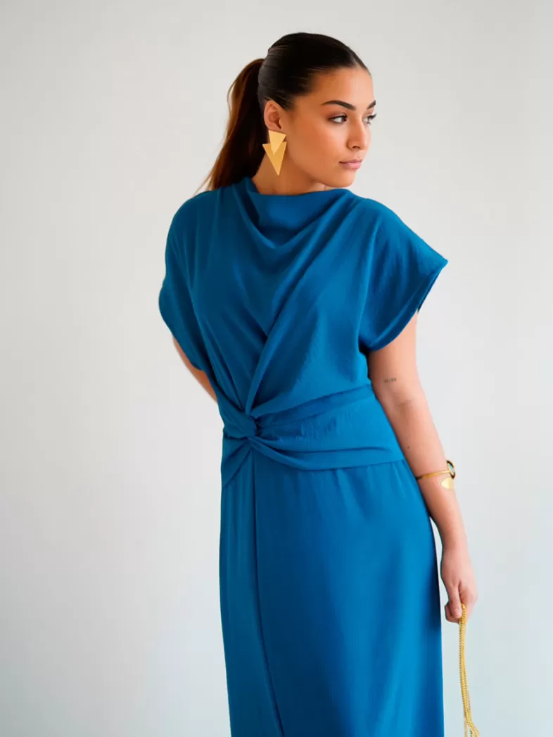 Mariquita Trasquilá Invités - 50 €. | Robes Courtes^ROBE MIDI ACINTURADO Azultinta